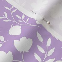 Forest meadow silhouette pattern - Purple and white - medium size pattern