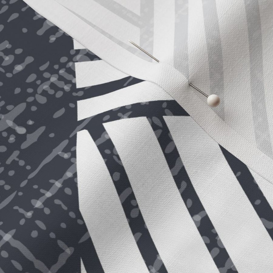 mud cloth navy & white linen texture geometric zig zag