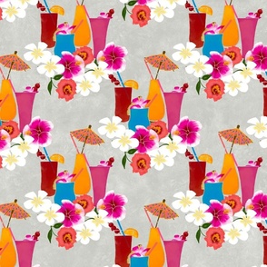 Tropical Drinks - Gray Background