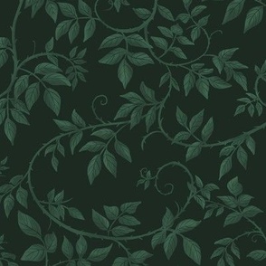 Monochrome vines in dark green