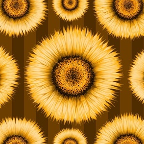 Monochromatic Painted Sunflowers