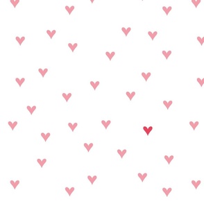 Minimalist Valentine Dainty Pink Hearts Ditsy Heart Print