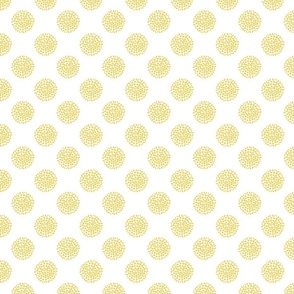Organic circular seed pods in yellow and vanilla