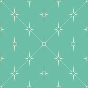 Starburst Tufts / Mid Mod / Atomic / Turquoise Vanilla / Small