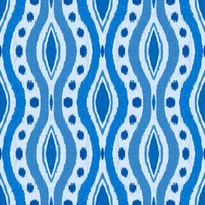 Blue and white Ikat 9”