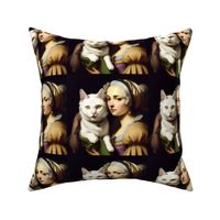 Baroque,rococo,Toile, antique, kitch art, cats, pets art;Cats in Baroque and Rococo Art,Antique Toile Art for Cat Lovers,Kitsch Art featuring Cats and Pets,Baroque and Rococo-inspired Cat Art,Antique Toile Prints with Cats,Cats and Pets in Baroque and Roc
