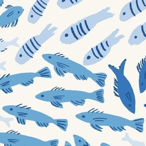 Little Fish_Kids Summer_Extra Large_Blue Monochrome_Hufton Studio