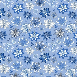 Monochromatic blue floral