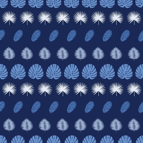 Blue leaves in horizontal rows