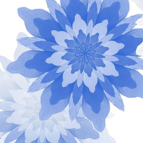 Bohemian Blooms Blues // White // Large Scale