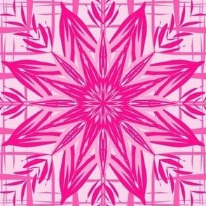 Rustic Star Trellis of Bright Pink - Extra Large Scale