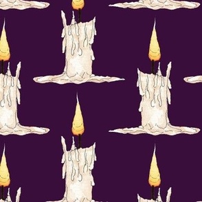 Whimsigothic burning candles on dark purple