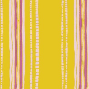 Yellow Wonky Stripe