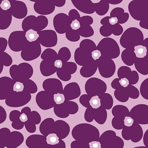 Purple Pansies - Monochrome light and dark purple flowers