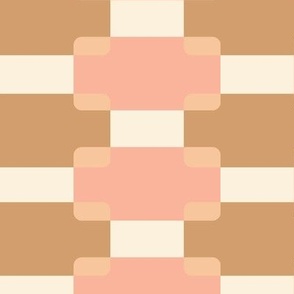 Boho Oblong Checks in Brown and Pink
