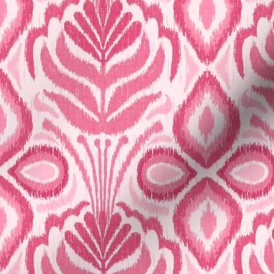 Floral Ikat in pink 6”