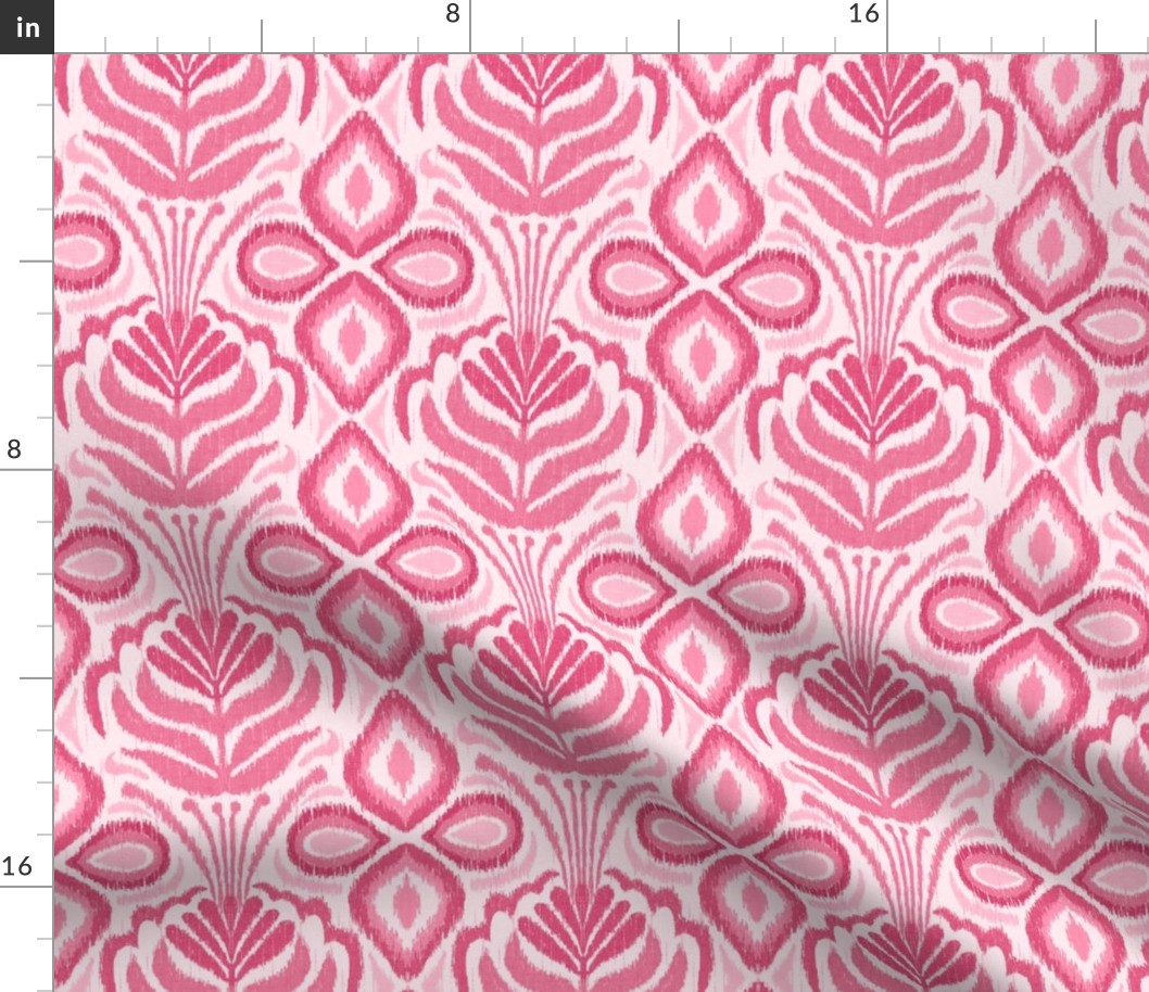 Floral Ikat in pink 6”