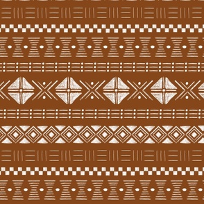 Modern African Tribal Mud Cloth in Brown Cream monochromatic Duvet Cover - Medium