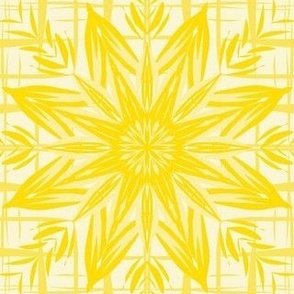 Rustic Star Trellis of Daffodil Yellow - Extra Large Scale