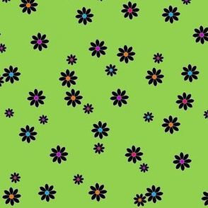 Buzz Bee Green Flowers