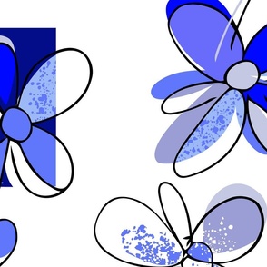 Decorative blue flowers
