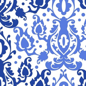 Blue and White Casbah Damask
