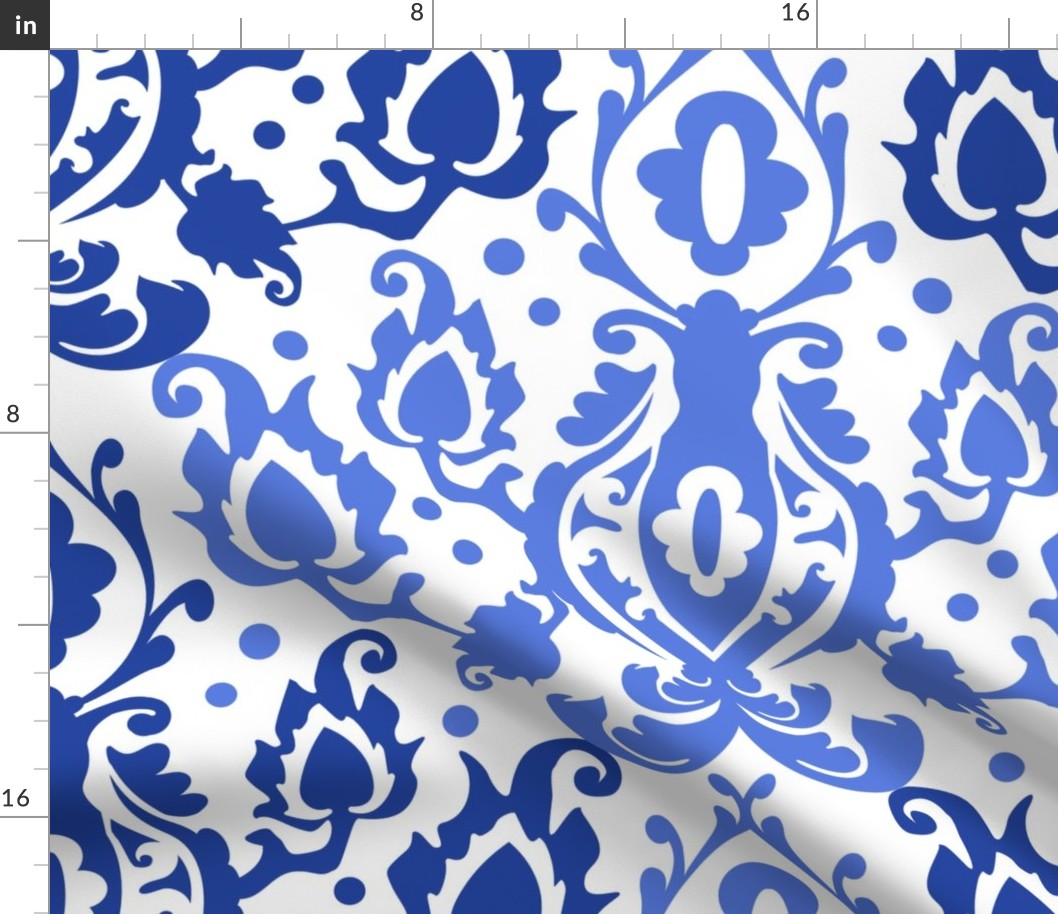 Blue and White Casbah Damask