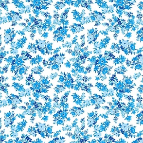 Blue and White Ditsy Floral