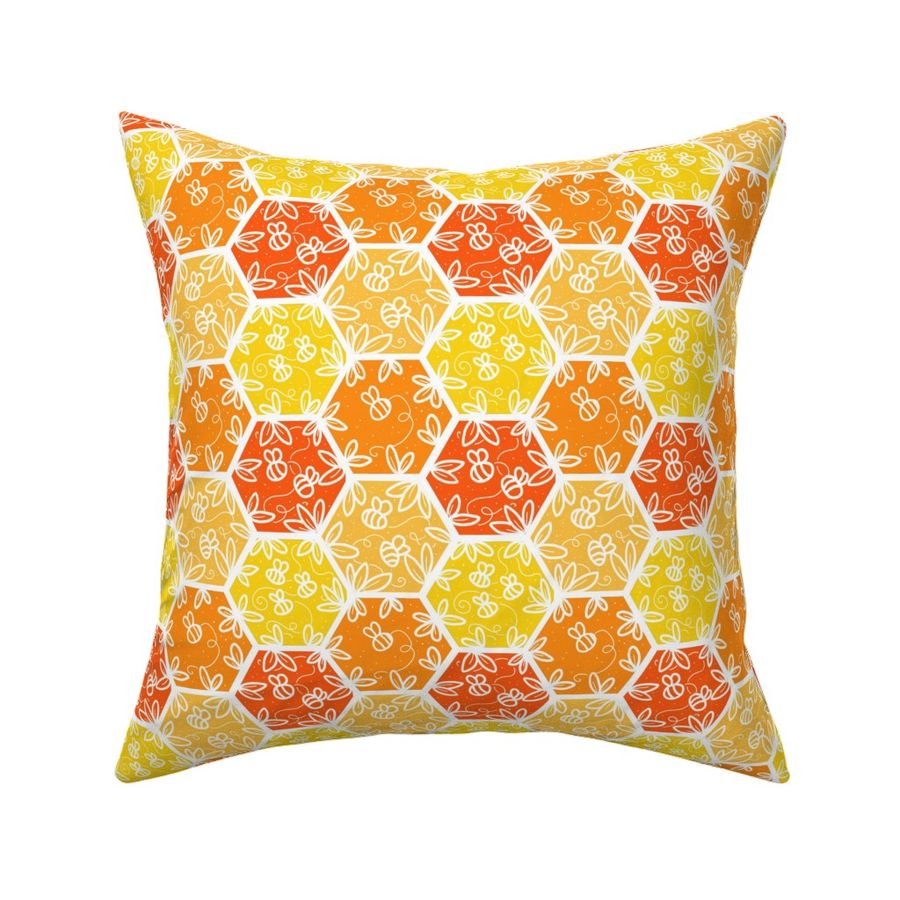 Honeycomb busy bee - yellow and orange colourway