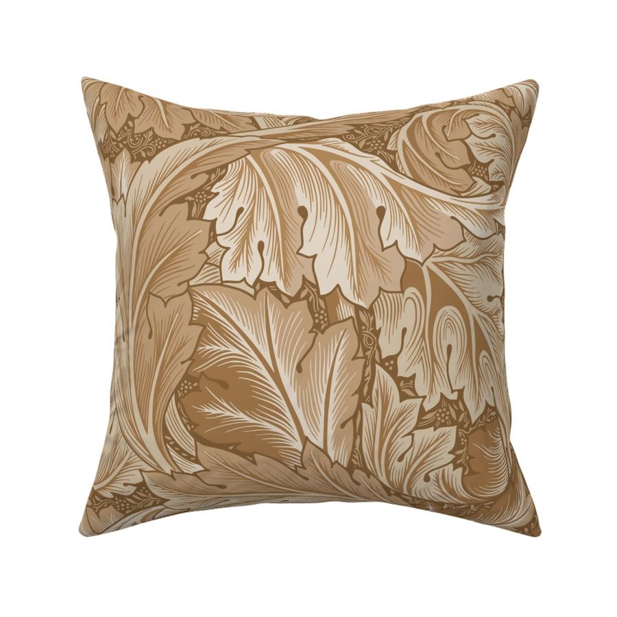 X- LARGE Acanthus - by William Morris -  Heritage Monochrome Sepia Brown  Adaption 