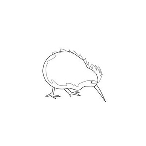 Cute little Kiwi2 outlines - Hoopart Embroidery Template