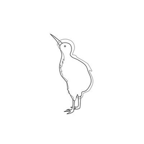 Cute little Kiwi3 outlines- Hoopart Embroidery Template