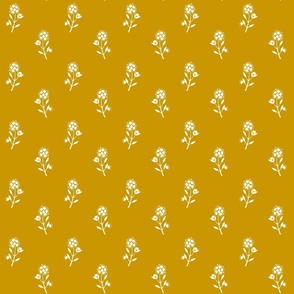 White Meadow Floral_Mustard