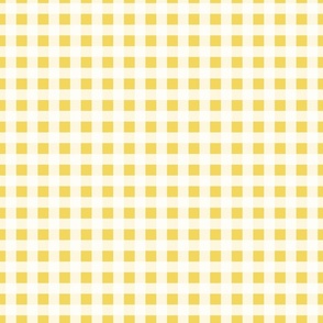 Gingham yellow on  white - medium 