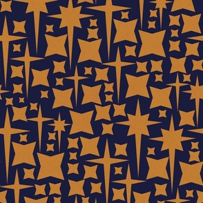 large sky full of stars  dark navy and gold by art for joy lesja saramakova gajdosikova design