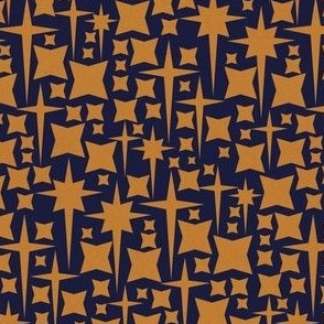 small  sky full of stars  dark navy and gold by art for joy lesja saramakova gajdosikova design