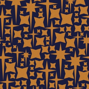 medium sky full of stars  dark navy and gold by art for joy lesja saramakova gajdosikova design