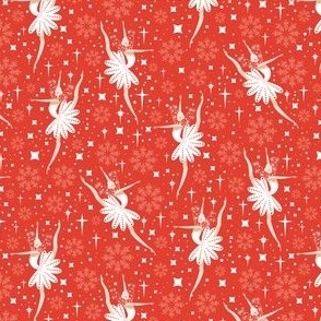 small romantic winter ballet dancers in moon light with stars and snowflakes, by art for joy lesja saramakova gajdosikova design