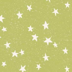 Stars in a  tropical bright lima green sky - Large scale
