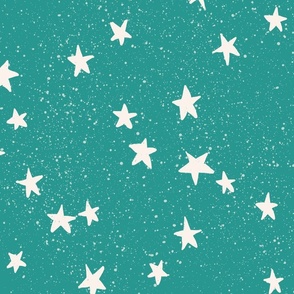 Stars in a teal turquoise green sky - Large scale