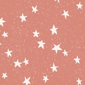 Stars in a soft coral pink sky - Large scale