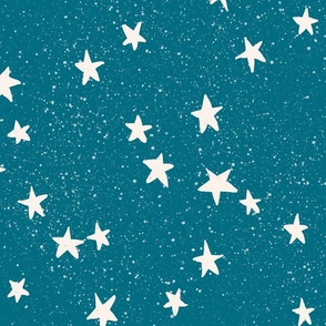 Stars in a teal  ocean Dark green sky - Large scale