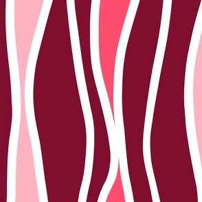 Monochrome Wobbly Stripes in Pink (Large)