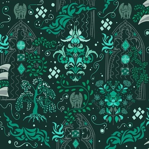 Whimsical Gothic in Green Hue