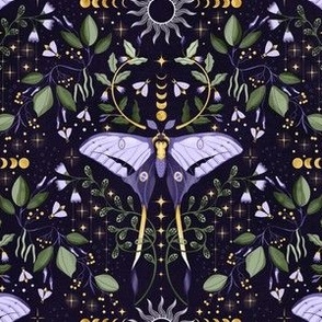 small Whimsigothic purple night moth by art for joy lesja saramakova gajdosikova design