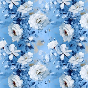 Blue Blossom Bliss: A Vintage Vision