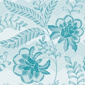 Teal Indian Chintz