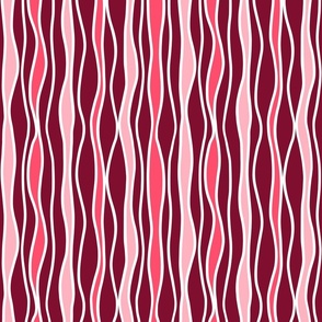 Monochrome Wobbly Stripes in Pink (Small)
