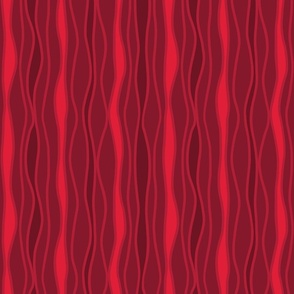 Monochrome Wobbly Stripes in Red (Small)