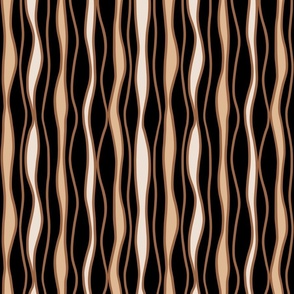 Monochrome Wobbly Stripes in Brown (Small)